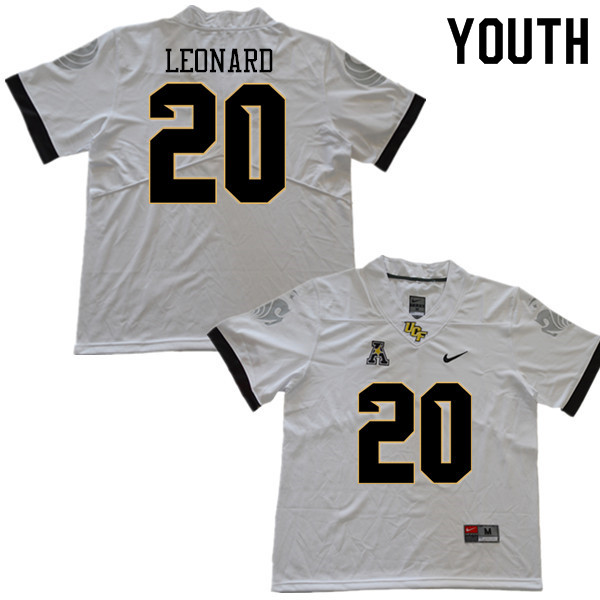 Youth #20 Kadeem Leonard UCF Knights College Football Jerseys Sale-White - Click Image to Close